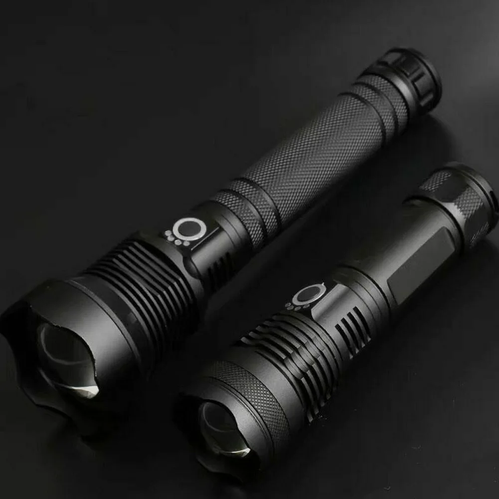 Linterna Potente portátil para exteriores, linterna eléctrica resistente al agua con carga USB, de Metal duradero para acampar, pescar y ciclismo - imagen 4