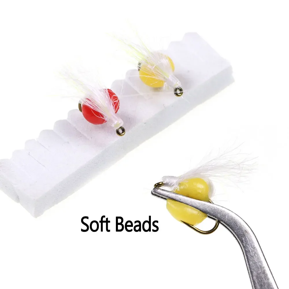 Bimoo 8PCS # 12 huevos de ordeño suaves artificiales mosca realista salmón pez Roe Glo Bug trucha Char Steelhead Grayling Señuelos de pesca - imagen 5