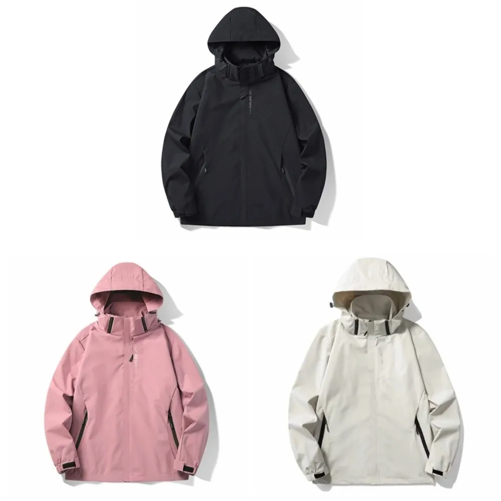 Abrigos con cremallera chaquetas de senderismo a prueba de viento chaqueta con capucha impermeable portátil elegante cortavientos deportivo holgado senderismo al aire libre - imagen 5