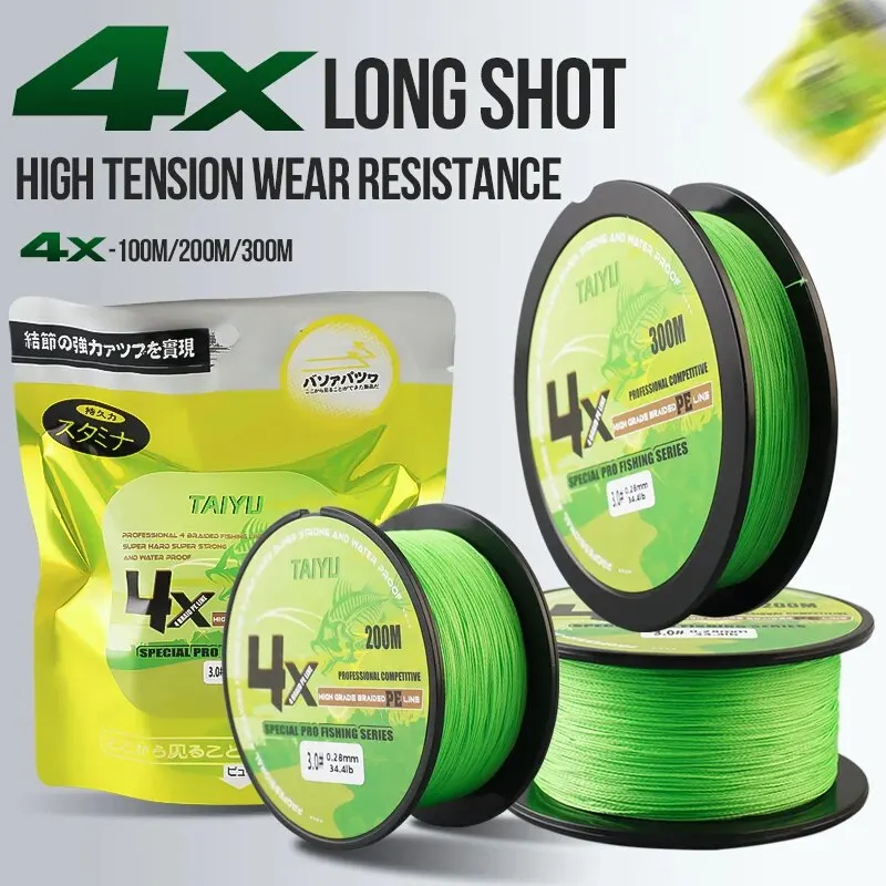 TAIYU-sedal de pesca trenzado de 4 hebras, 100M, PE, 19LB-70LB, multifilamento duradero de Japón, supersuave, sedal para pesca de carpa - imagen 5