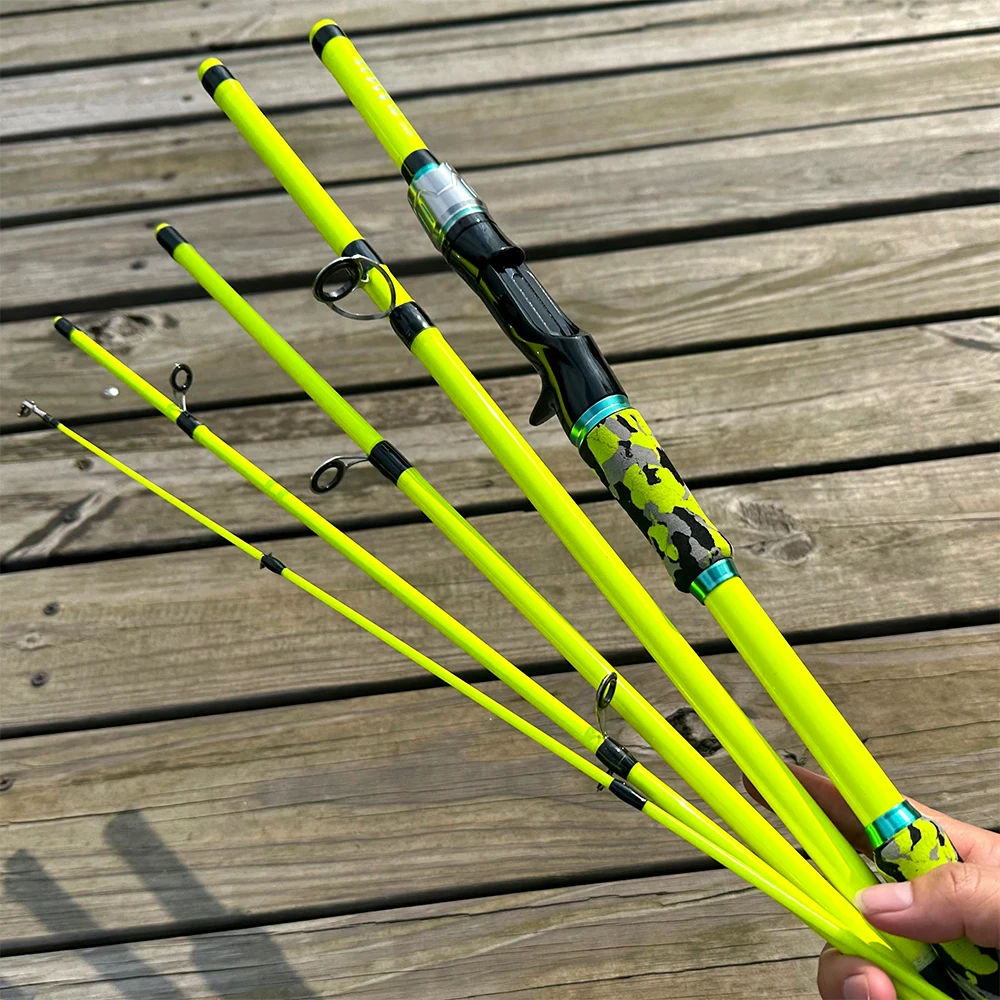 Caña de pescar de 2,1 M y 1,8 M, 4/5 secciones, fundición giratoria, peso de señuelo ultraligero, postes de fibra de carbono de 3,5-14g, pesca de agua dulce de viaje - imagen 5
