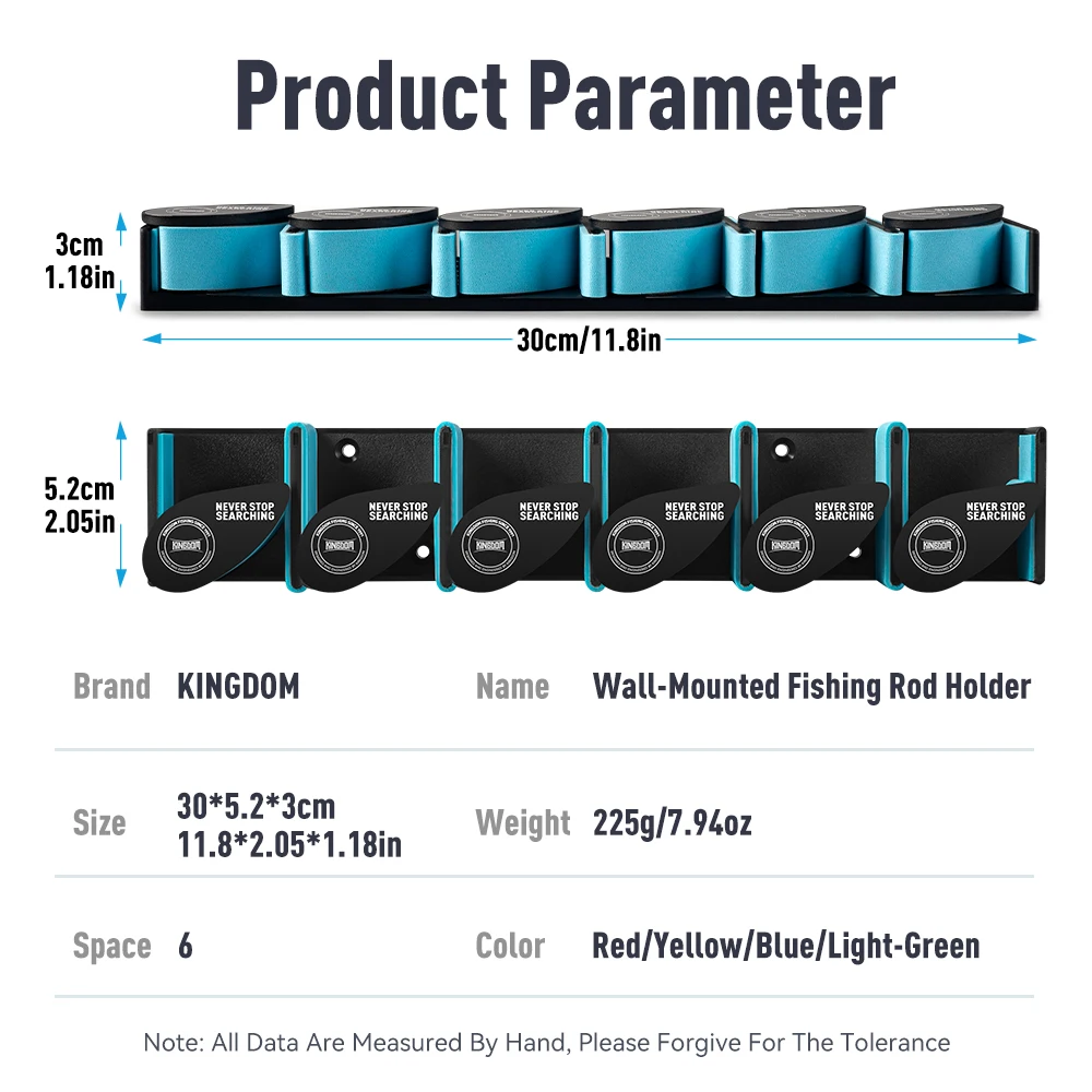 Estante de exhibición de caña Kingdom, soporte de pared para caña de pescar con 6 agujeros, marco fijo de pantalla Vertical Simple para almacenamiento de caña - imagen 2
