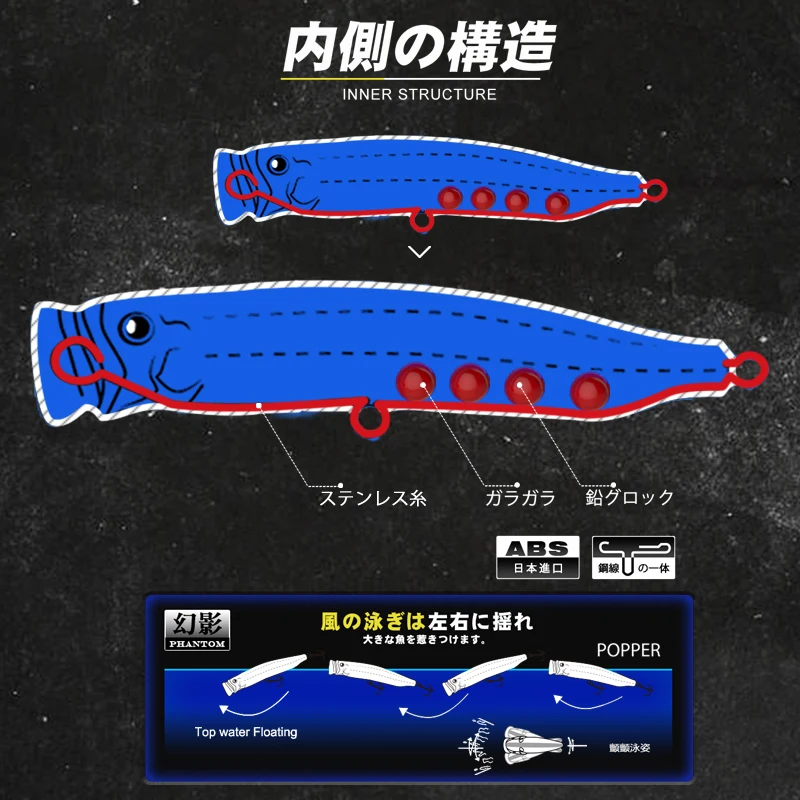 TSUYOKI-señuelo de pesca Topwater, cebo giratorio de 150mm y 54g, aparejos de pesca de curricán, casa, juego grande, atún Gt - imagen 4