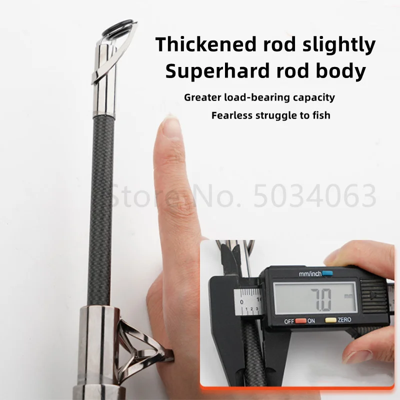 Caña de pescar telescópica de carbono 2,1, caña de tiro para lanzar peces pesados de larga distancia, 50kg por encima - imagen 3