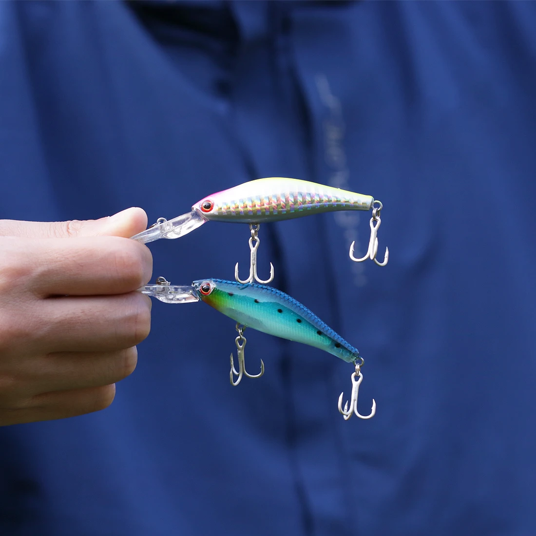 Señuelos Minnow de 9KM, 9cm, 7,3g, señuelo duro de buceo, señuelos hundidos de lubina con anzuelos triples - imagen 5