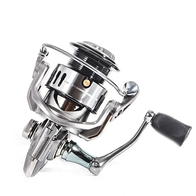 Carrete de pesca giratorio Mavllos WLR Bass, relación 5,2: 1, potencia de arrastre, carrete de Metal de 5kg, carrete de pesca giratorio ligero para carpa de agua dulce