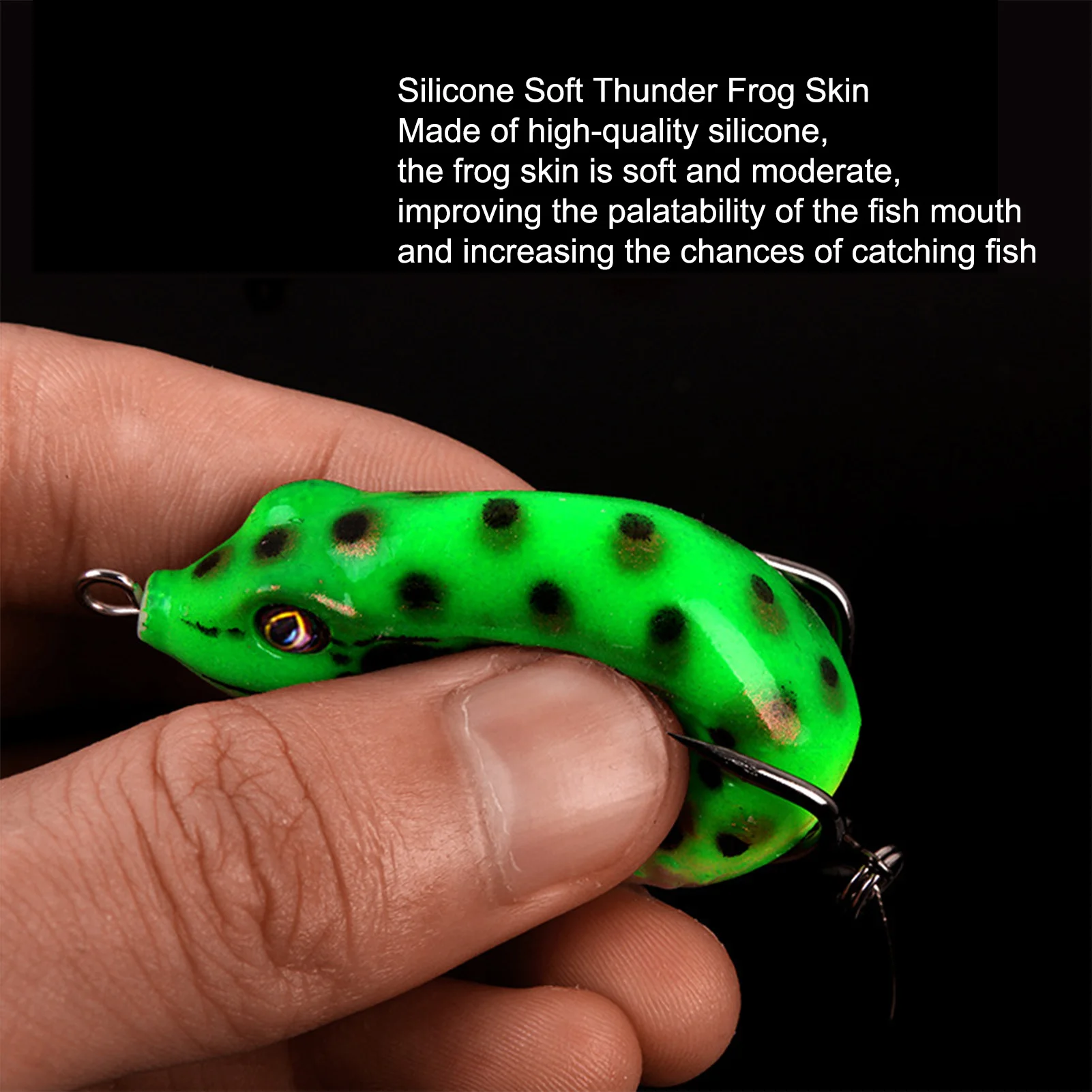 Señuelo de rana trueno de 6cm, señuelo de pesca giratorio Artificial simulado, pesca en hielo portátil para invierno, cebo falso, aparejos de pesca al aire libre - imagen 5