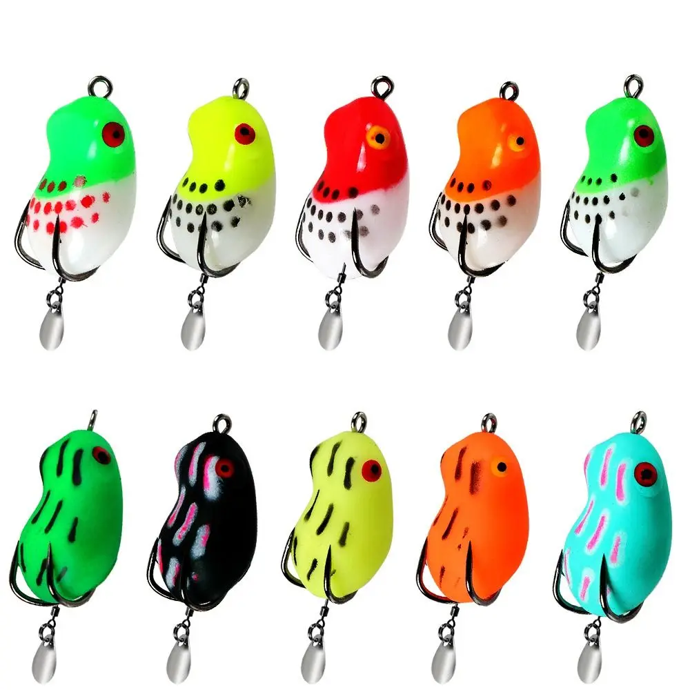 Señuelo de rana de pesca de Metal de PVC, cebo de lubina realista, duradero, 3cm, 4,2g, 10 colores, pesca de rana de goma - imagen 3