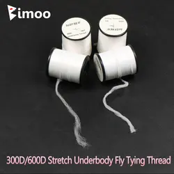 Bimoo, 1 ud./2 uds., 300D, 600D, blanco, elástico, hilo para atar moscas, fácil envoltura, Scud, salmón, patrón de cabeza de acero, Material para atar moscas