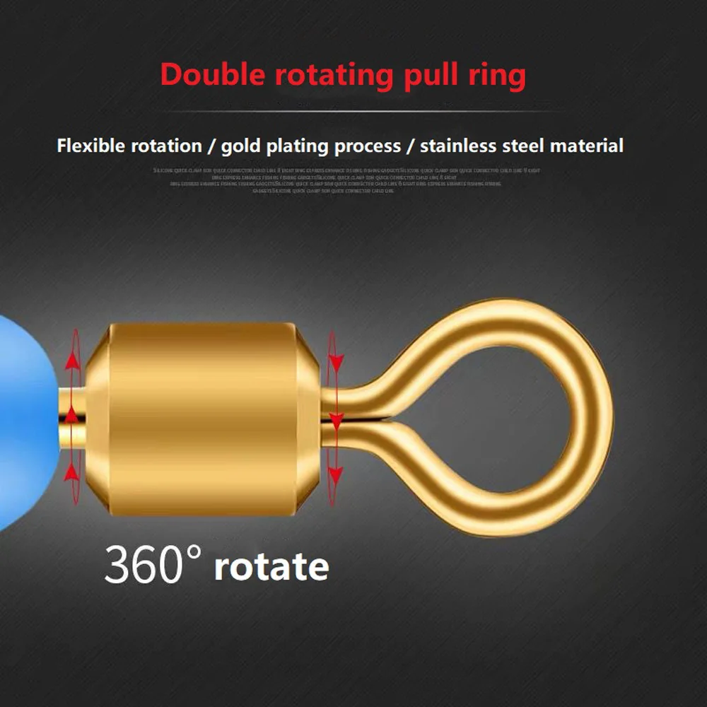Gancho de pesca giratorio con rodamiento de bolas, abrazadera de silicona, conector rápido, accesorios de aparejos de pesca de carpa, 20 unids/lote - imagen 5