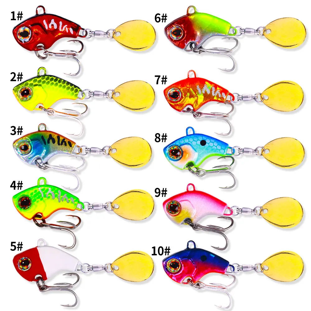 HENGJIA-cebo vibratorio giratorio de Metal VIB, 9g, 13g, 16g, 22g, Spinner, cuchara que se hunde, Pin, Crankbait, cebos de lentejuelas, aparejos de pesca - imagen 2