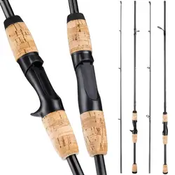 Cañas de pescar de mano de corcho ligeras, caña de pescar de fundición de 1,65 m y 1,8 m, alimentador de carpa, caña de señuelo giratoria