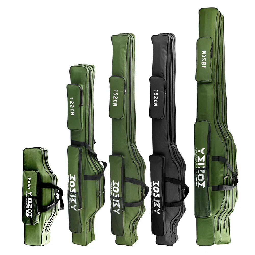 Mochila plegable portátil para caña de pescar, bolsa de transporte para herramientas de pesca, resistente al agua, multifuncional, para exteriores, 60CM, 122CM, 152CM - imagen 5