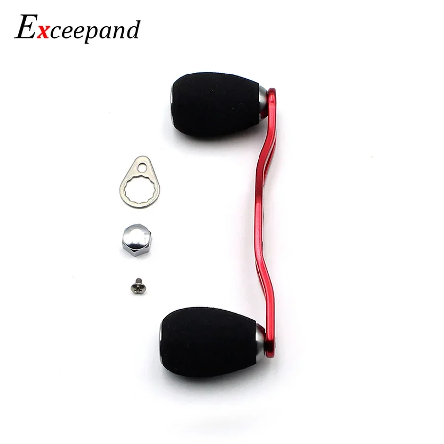 Exceepand-empuñaduras de mango de carrete de pesca de Metal Baitcasting para Abu Garcia Daiwa, agua salada para reemplazo DIY, 95mm - imagen 5