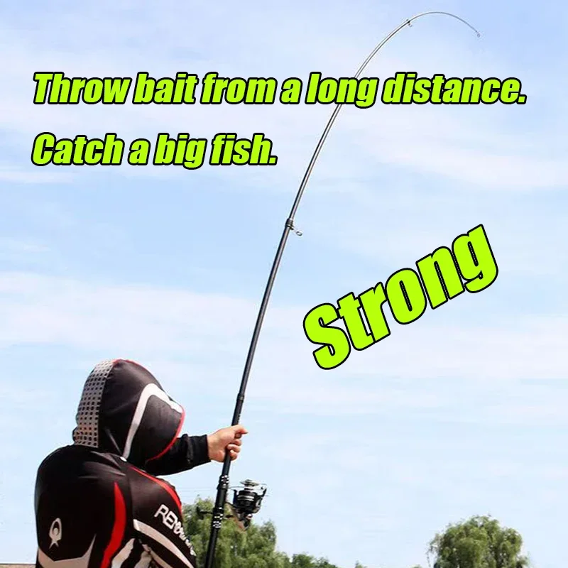 Caña de pescar telescópica de carbono de 2,1 M, 3,0 M, 3,9 M, 4,5 M, 20kg, caña de pescar giratoria, agua salada, agua dulce, playa, roca, Surfcasting - imagen 2