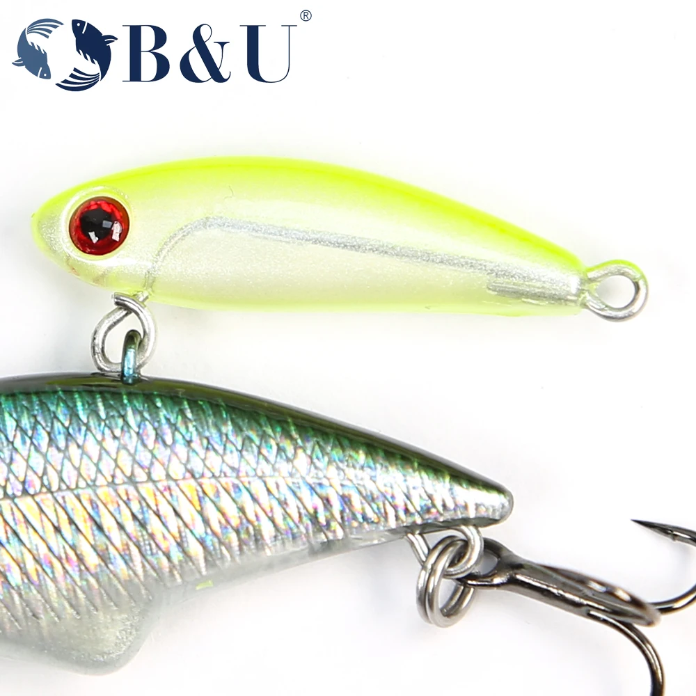 B&U-señuelo de pesca de agua salada, pececillo que se hunde, cebos artificiales para lubina, perca, Lucio, trucha, diseño japonés, 42 mm, 5,6 g - imagen 4