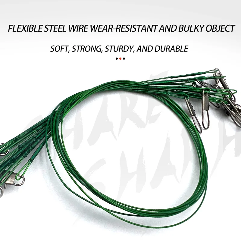 20 unids/bolsa de hilo de pescar de acero antimordida de alta resistencia, conector giratorio a presión, alambre de acero inoxidable para pesca con curricán - imagen 3