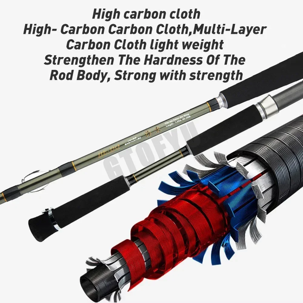 1,65 m 1,80 m súper ligero sepia pulpo pesca PE 0,4-1,0 caña de pescar giratoria calamar barco pesca agua salada caña de agua dulce - imagen 2