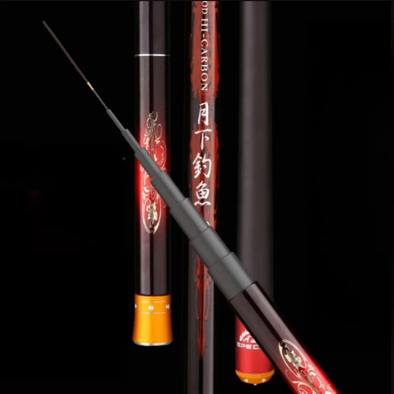 Caña de pescar de mano telescópica de fibra de carbono ultraligera, corriente de agua dulce y salada, 3,6/4,5/5,4/6,3/7,2 m - imagen 3