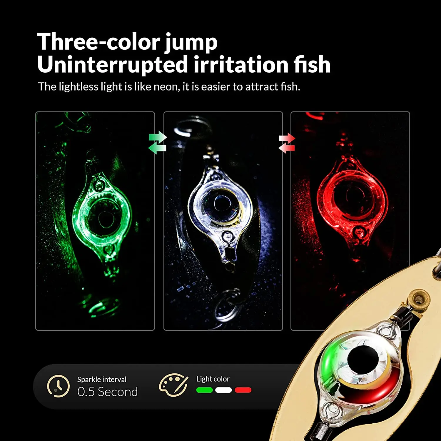 PRO BEROS 1/2/3 Uds luces de peces lámpara luminosa LED de caída profunda pesca plantilla de noche señuelo cebo de lubina impermeable aparejos de pesca intermitentes - imagen 5