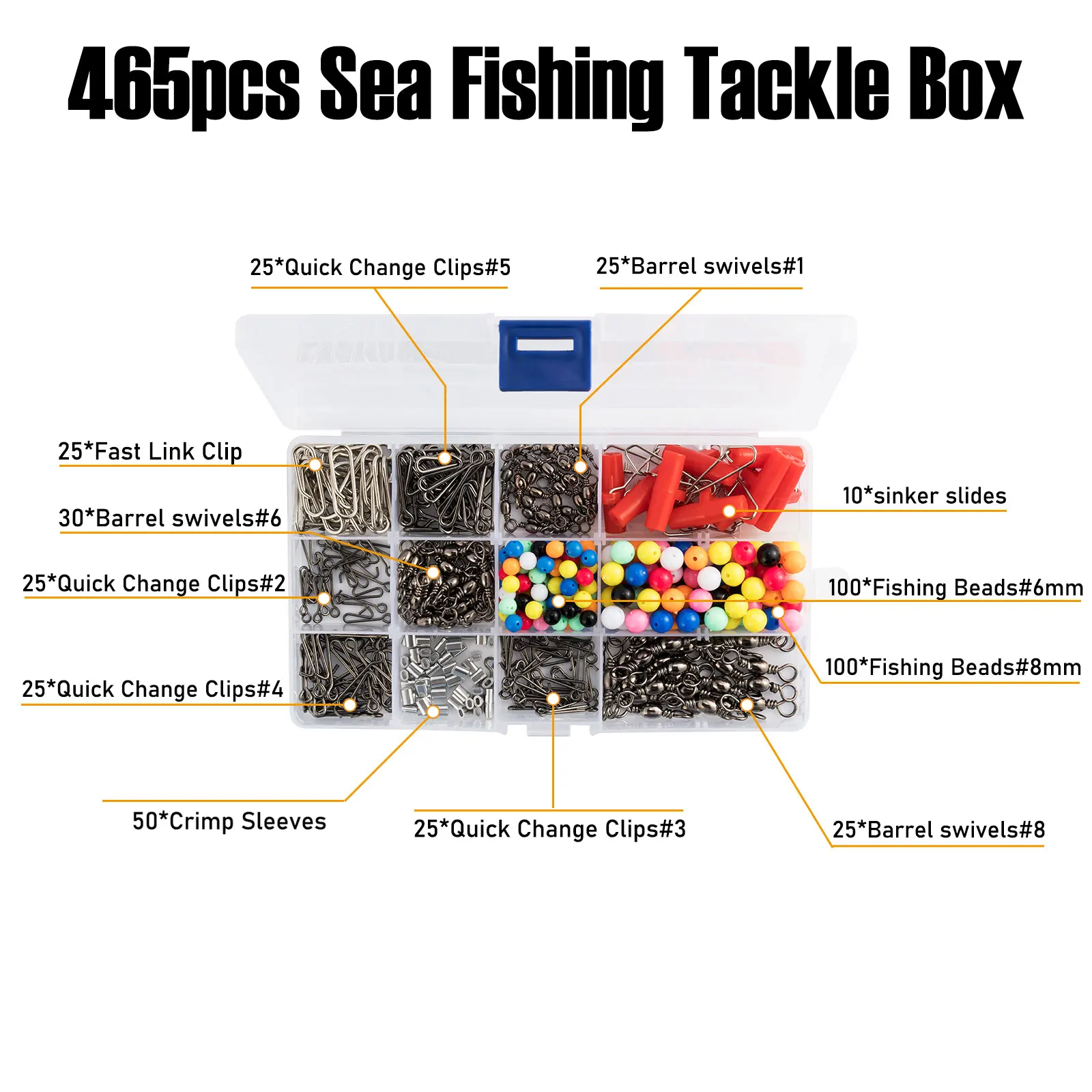 Kit aparejos surfcasting con clip rápido, giratorio y cuentas - imagen 2