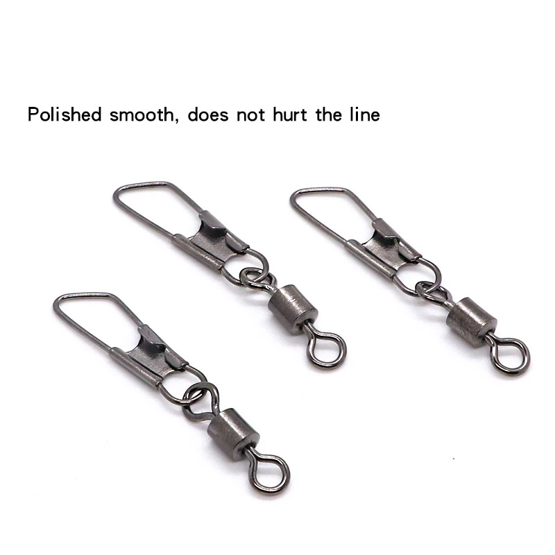 Suministros de Pesca de piezas, Conector de Clip de Pin tipo A de acero inoxidable giratorio de cobre, señuelo, herramientas de Pesca, accesorios de aparejos, 1000 - imagen 3