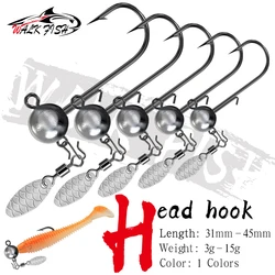 Walk Fish Jig Head Semilla Melón Glitter para vinilo
