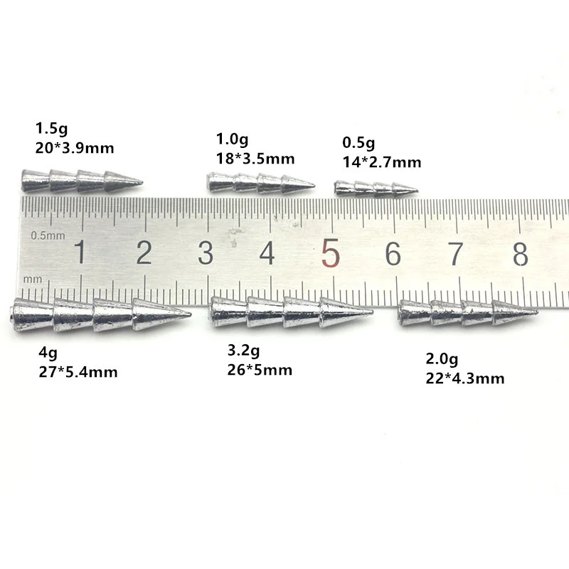 Neko-peso de pesca de 0,5g-4,0g, aparejo de inserción de plomo, plomos para gusanos, cebo blando, señuelo de pesca, accesorios de pesca, 10 unidades por lote - imagen 3
