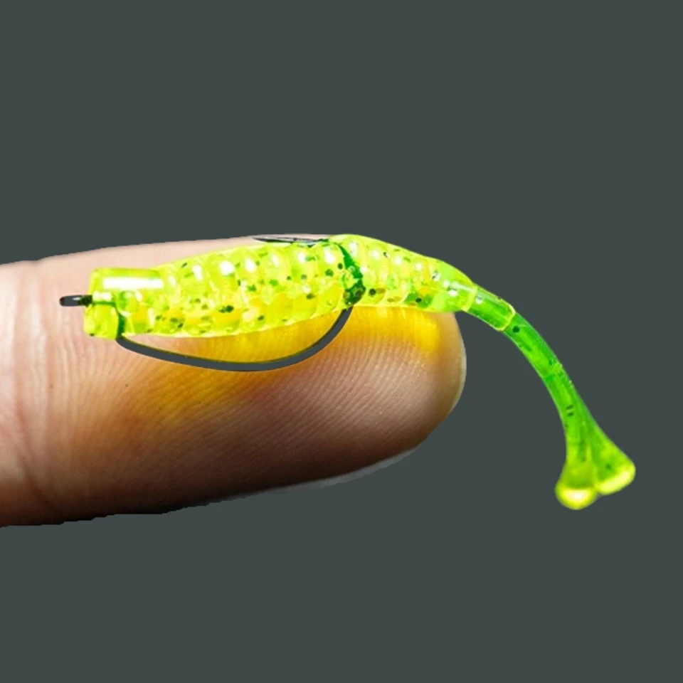 MUKUN Ajing-señuelo de pesca suave, 100 piezas, 0,4g, 3,2 cm, silicona para lubina, cola doble recta, Rockfish, Swimbait, Jigging, gusano - imagen 5