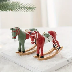 Colgante Caballo Balancín 3D – Adorno clásico para decoración navideña
