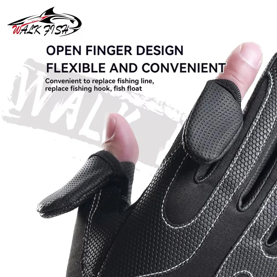 Guantes de pesca WALK FISH Otoño Invierno uso al aire libre espesar dedo Flip antideslizante resistente al desgaste pantalla táctil Lull Gear hombres ciclo - imagen 4
