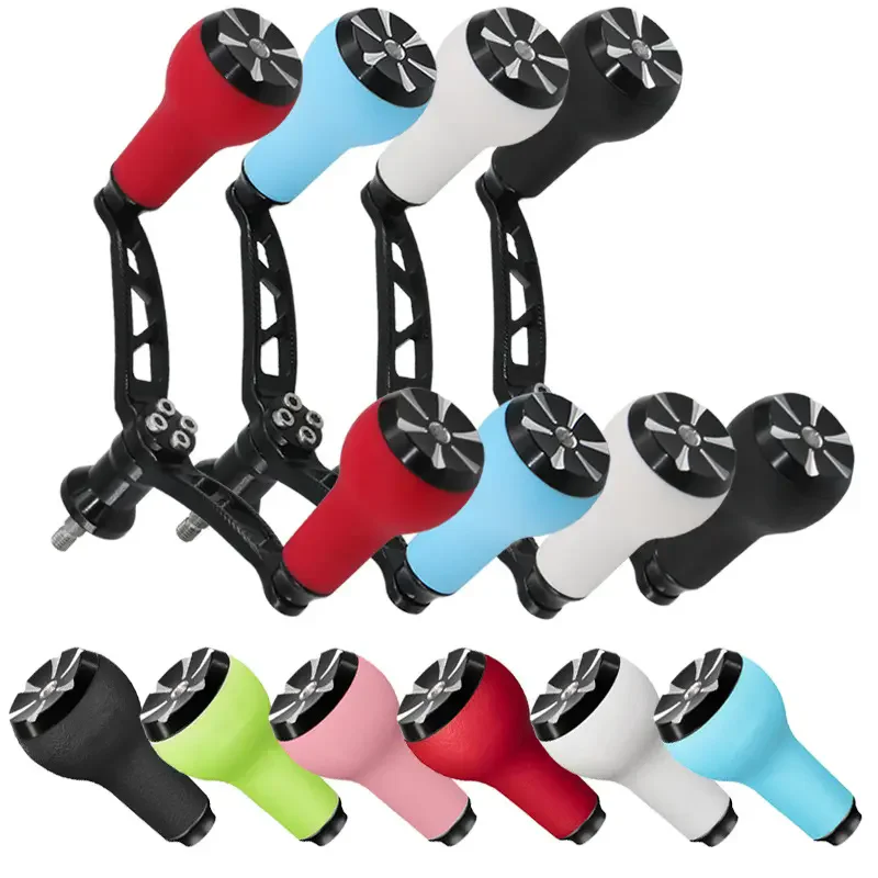 WEIHE Accesorio de carrete de pesca de 4 colores para mango de aleación de aluminio DIY Perilla TPE de 6 colores