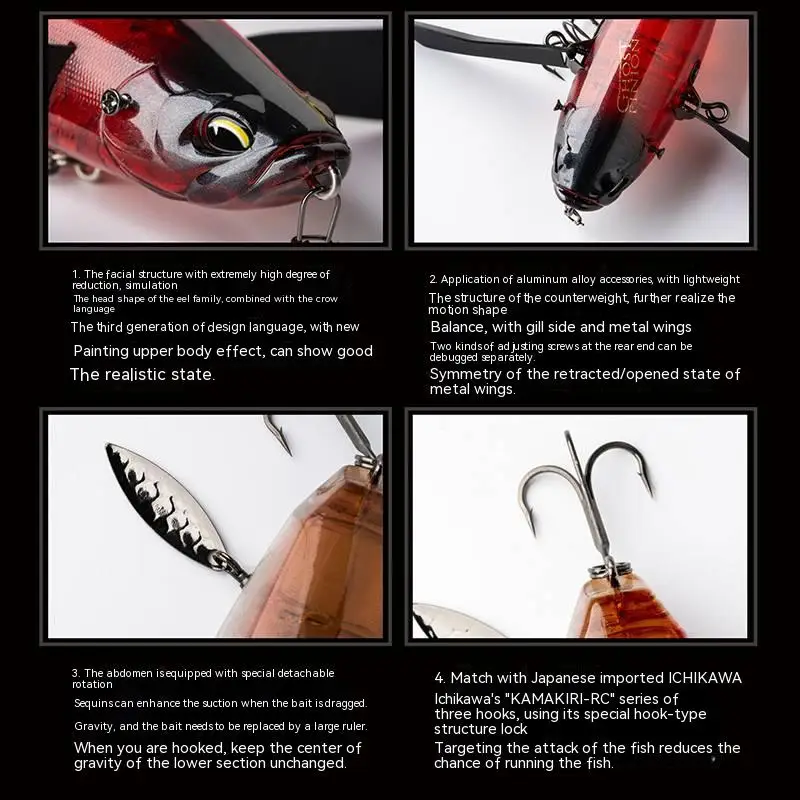 Ravencraft-señuelo de pesca flotante, Piñón fantasma, 18,8g/32,5g Isca, Wobbler Artificial, cebo falso de lubina de mar - imagen 4