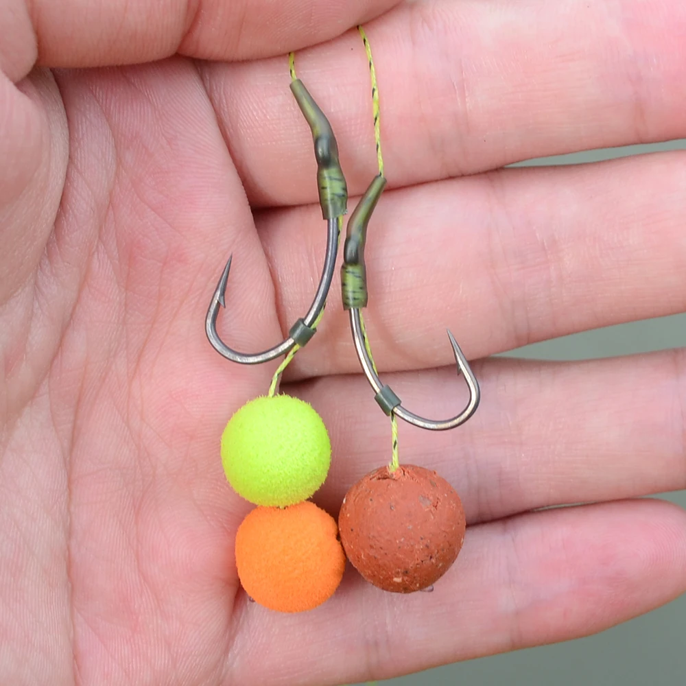 Hirisi Anzuelos de pesca de carpa con recubrimiento de 50 piezas, paquete de anzuelos de pesca de carpa con púas de acero inoxidable de alto carbono con caja Original al por menor 8003 - imagen 3