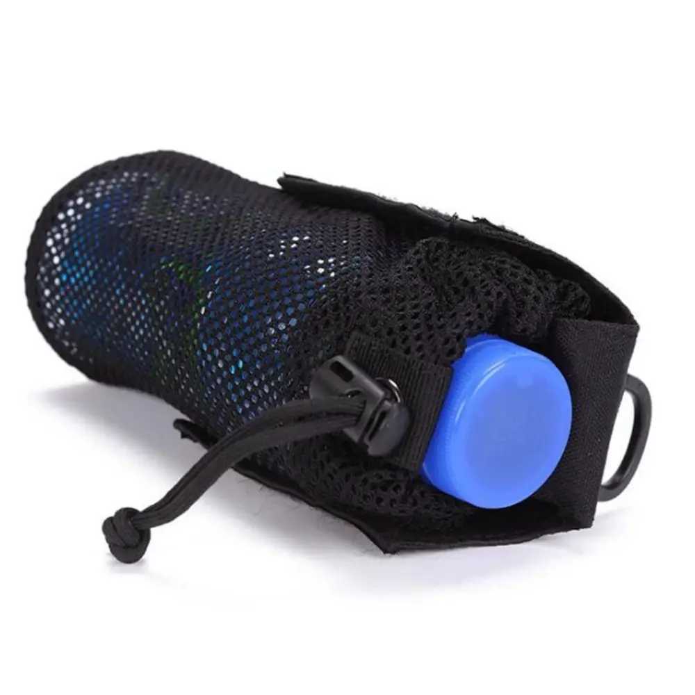 Bolsa de botella de agua para ciclismo al aire libre, bolsa de almacenamiento con soporte Molle, bolsa de malla plegable para botella de agua, bolsa de manga para mochila - imagen 4