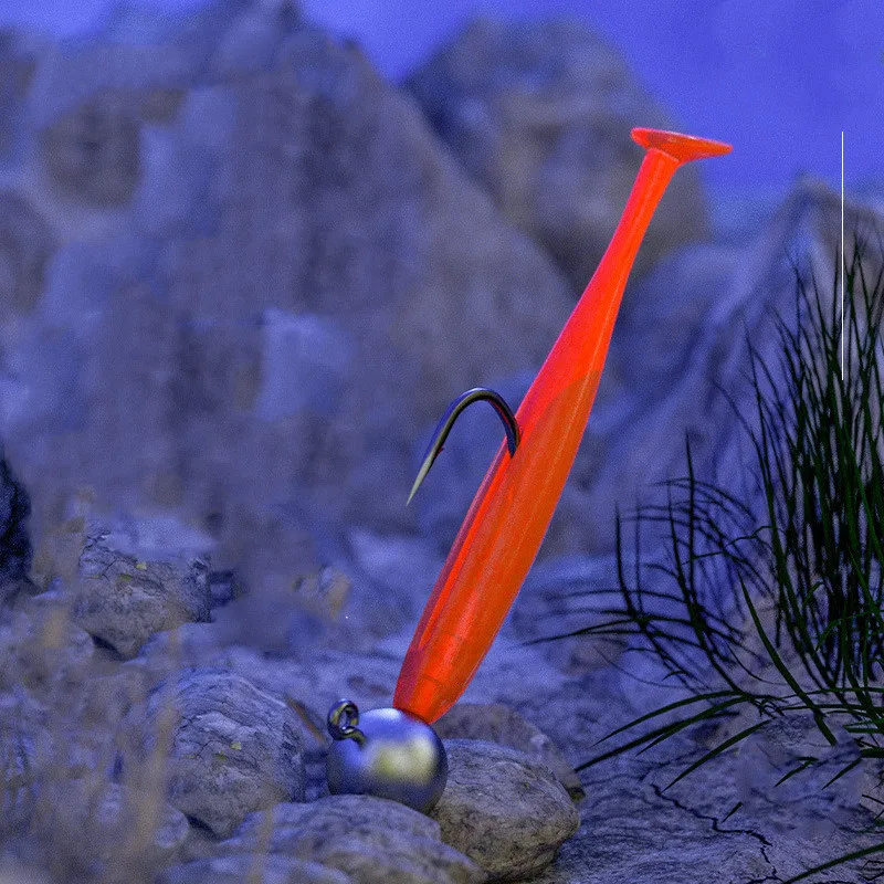 Anzuelo con cabeza de anzuelo afilada para pesca, señuelo de bloqueo de 2-20g, cebo suave, anzuelos triangulares de gusano, fondo antiperforación, anzuelo fuerte para recoger peces - imagen 5