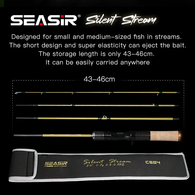 SEASIR varilla de pesca viaje multisección BFS fibra carbono ligera - imagen 5
