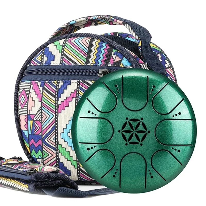 Hluru Glucófono 6 pulgadas 11 notas C5 LingKong tambor etéreo lengua de acero tambor meditación tono tambores instrumento de percusión de mano - imagen 3