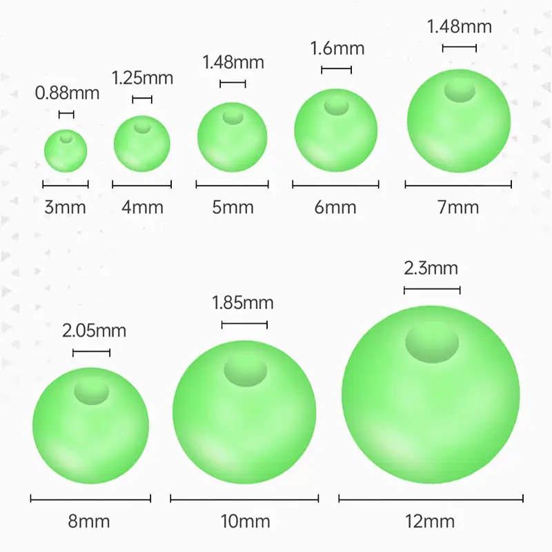 WEIHE 346 Uds Kit de cuentas luminosas accesorios de pesca cuentas Combo 8 tamaños en una caja cuentas de pesca de alta calidad - imagen 4