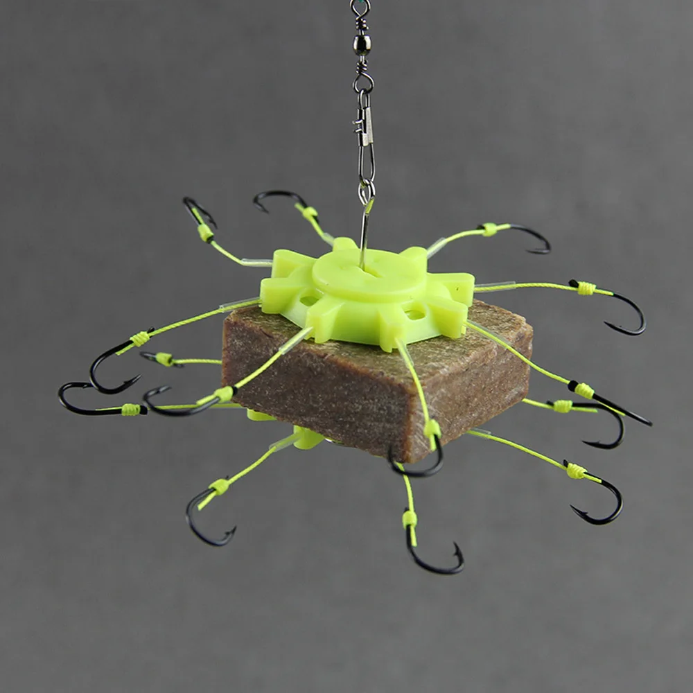 Juego de anzuelos de explosión para cebo de carpa, para jaula alimentadora, solapa de pesca, 8 anzuelos de cuerda, previene la manguera de bobinado, herramientas de gancho de acero al carbono - imagen 4