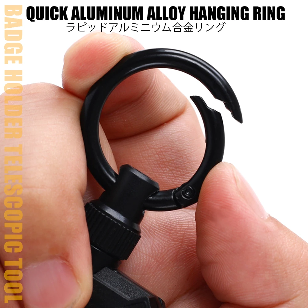 Nuevo soporte de insignia mejorado, cuerpo telescópico de aleación de aluminio con llavero magnético, gancho retráctil, cadena de herramientas, llavero táctico - imagen 5