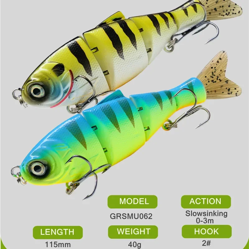 GREENSPIDER Señuelo Articulado Lucio Swimbait – Cuerpo duro para pesca - imagen 2