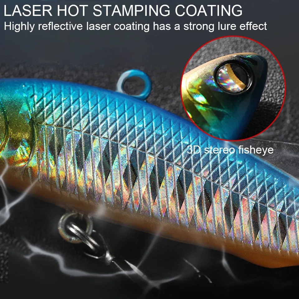 WALK FISH-señuelo de Pesca VIB de 62mm y 16g, cebo giratorio de hundimiento de Metal, con vibración, Swimbait, para lubina y Lucio - imagen 5