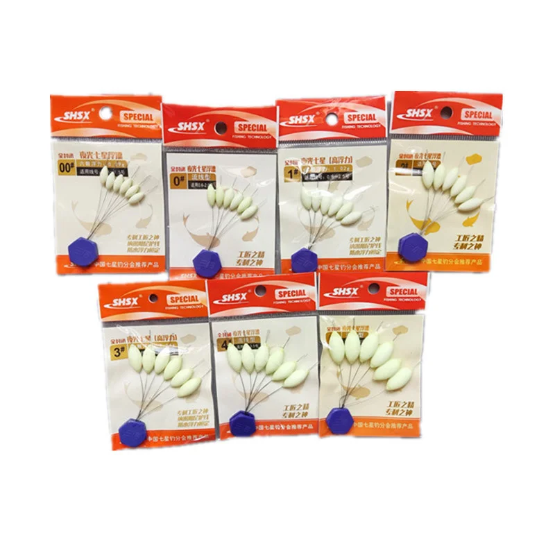 Flotador de Pesca de siete estrellas, flotador subacuático de colores mezclados, línea de Pesca de frijol ovalada espacial, Popper al aire libre para Pesca - imagen 3