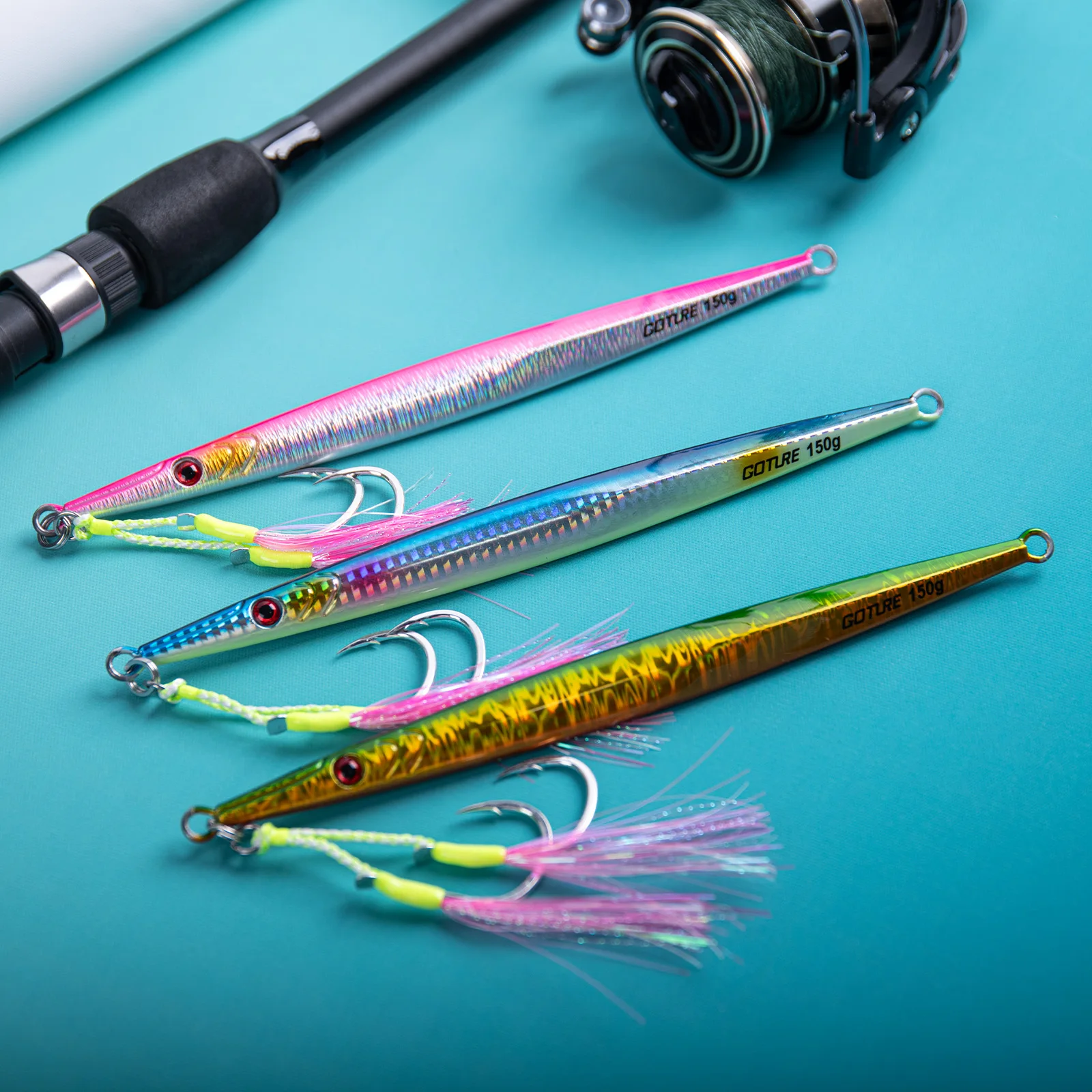 Goture-señuelo de Jigging lento de Metal, 40g, 50g, 60g, 80g, 100g, 120g, 150g, 200g, 250g, señuelo de pesca en el mar, cebo duro, plantilla de aguas saladas - imagen 2