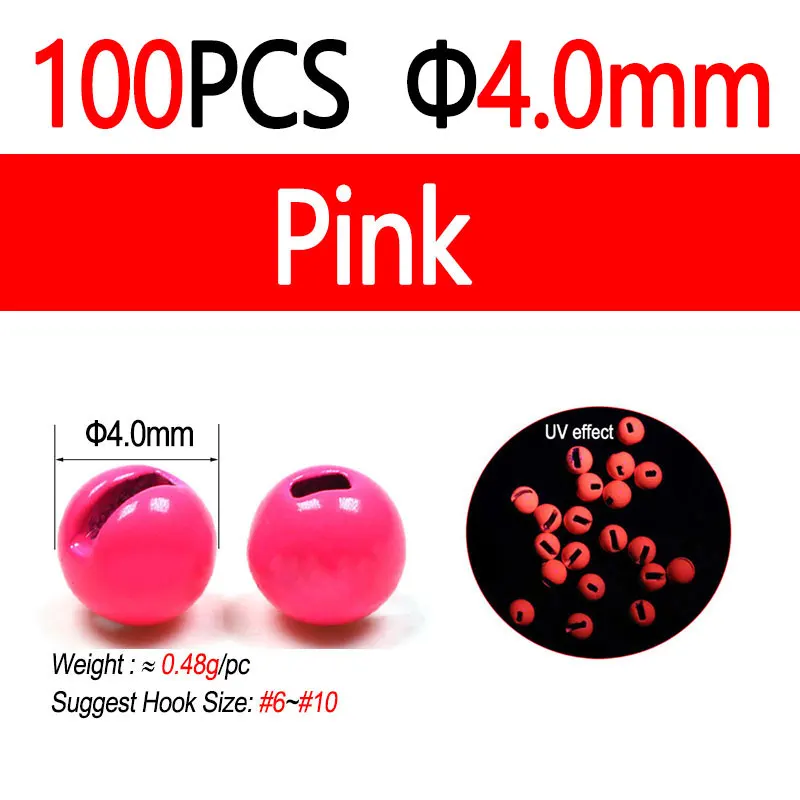 100pcs 4.0mm Pink