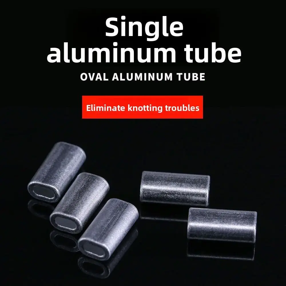 100 Uds Premium 1,0mm 1,2mm 1,4mm fundas de aluminio de acero inoxidable ovalado Trace Leader engarzadores monofilamento aparejo de pesca - imagen 2
