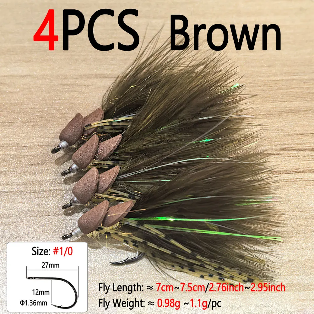 4pcs Brown