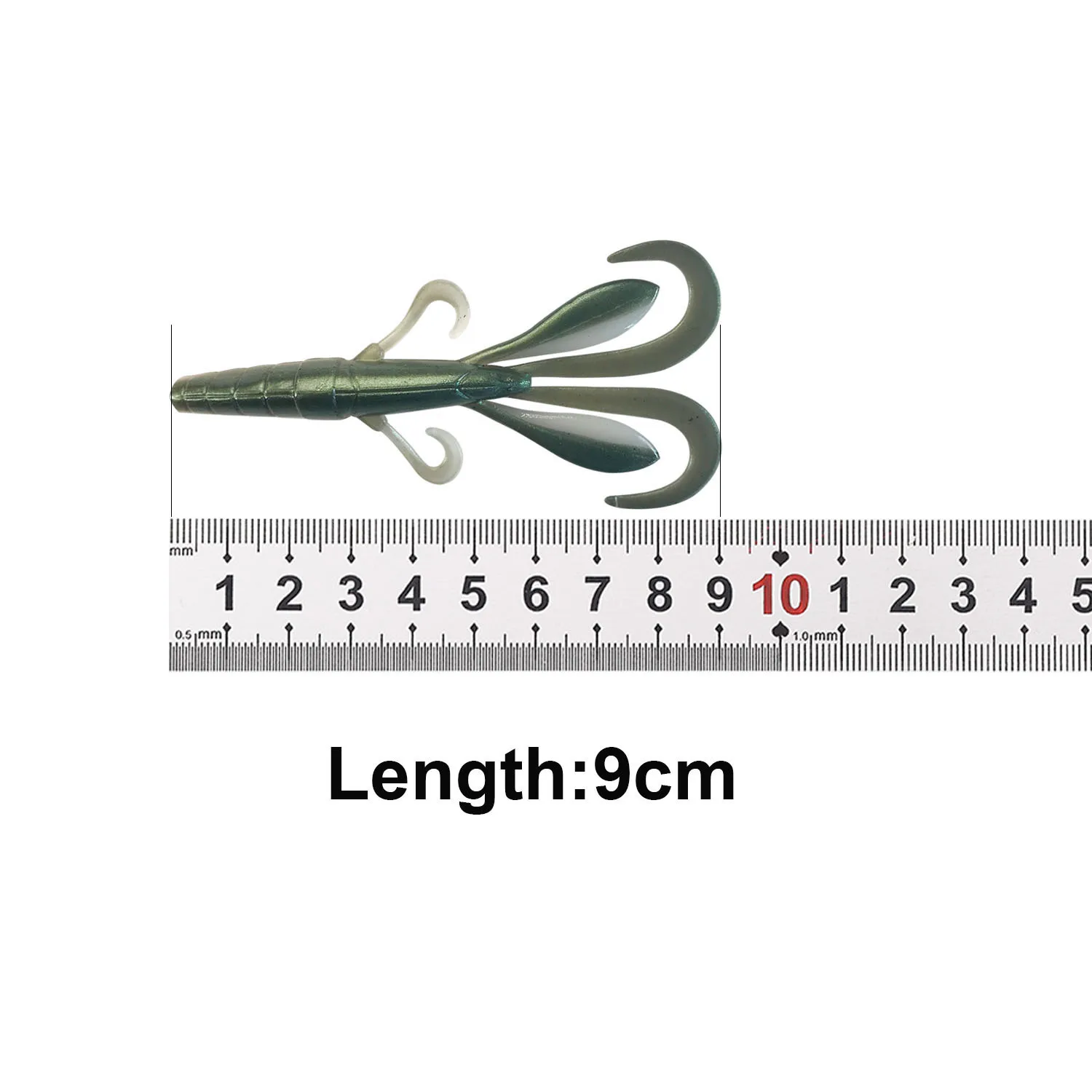 Señuelo de pesca suave, cebo Artificial de 9cm y 4,2g, aparejo de simulación de Camarón, Texas Bass Catch, 4 piezas - imagen 5