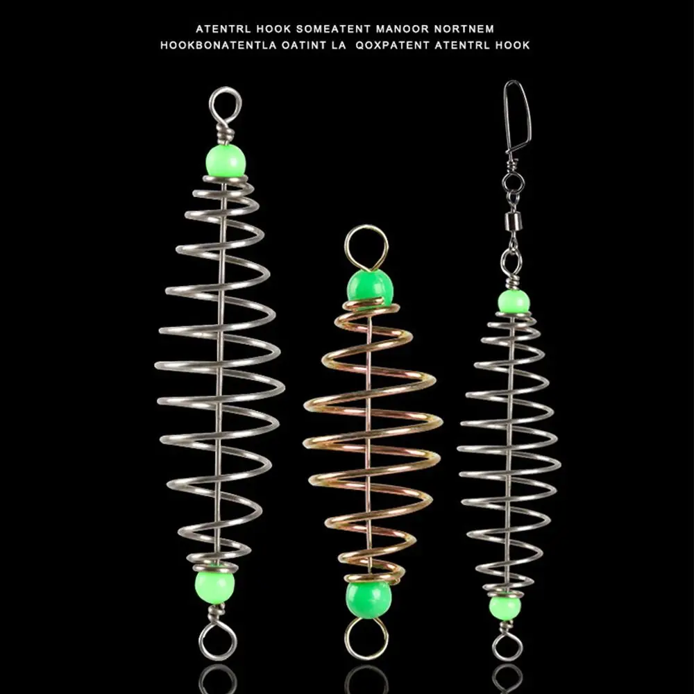Alimentador de acero inoxidable para pesca de oliva, aparejo colgante de acero inoxidable, tambor de cintura, gancho explosivo, jaula de señuelo de resorte - imagen 4